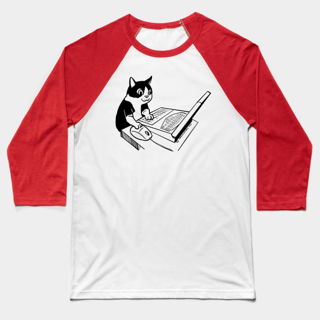 Cat online Baseball T-Shirt by wtama